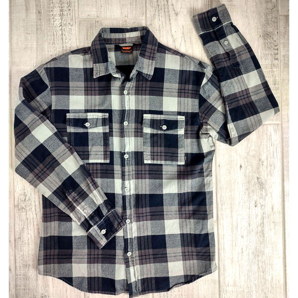 Nike‎ 6.0 Men's Plaid Flannel Buttoned Shirt Purple Gray Black Size Med Cotton - Picture 1 of 6